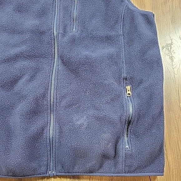 LL Bean Fleece Vest Mens 2XL Blue Full Zip Outdoor Pockets *Flaws* - Picture 4 of 7